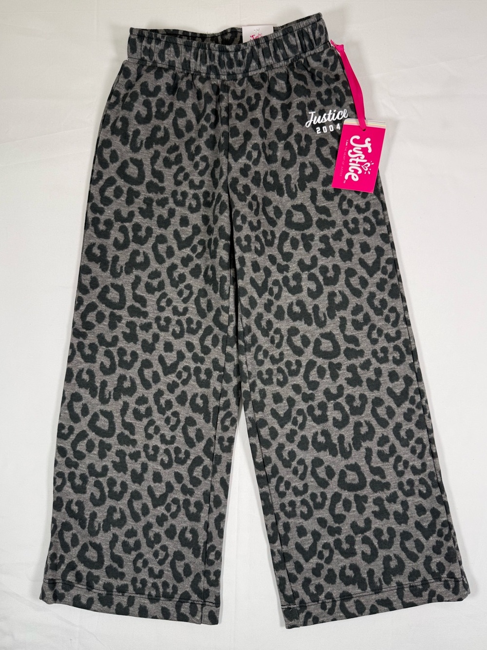 NWT JUSTICE Girl Wide Leg Sweatpants XS 5/6 Leopard Print Cozy Lounge Animal NEW